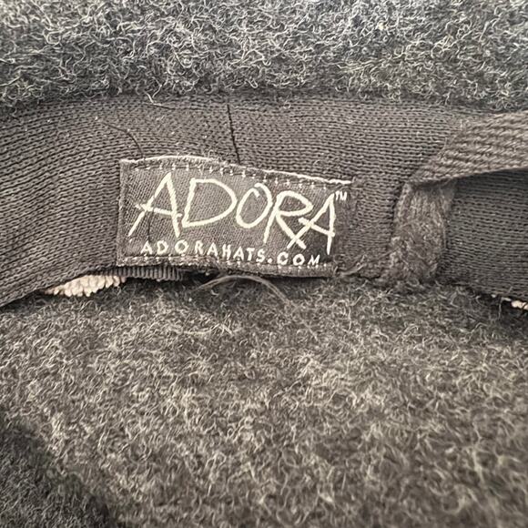Adora Wool Banded Flapper Cloche Hat w/ Tie Brim Charcoal Grey Retro Coquette main image 4